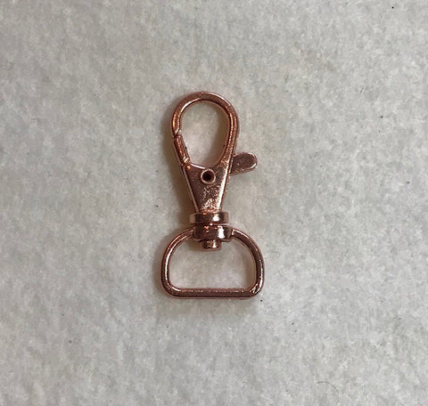 Rose Gold Carabiner Closure Latch with D-ring Purse Hardware - Dill Buttons Brand (4 Sizes to Choose From)