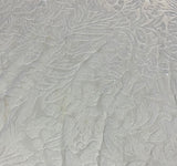 White Floral - Burnout Silk Velvet Fabric