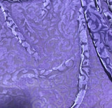 Lavender Scroll - Hand Dyed Burnout Silk Velvet Fabric