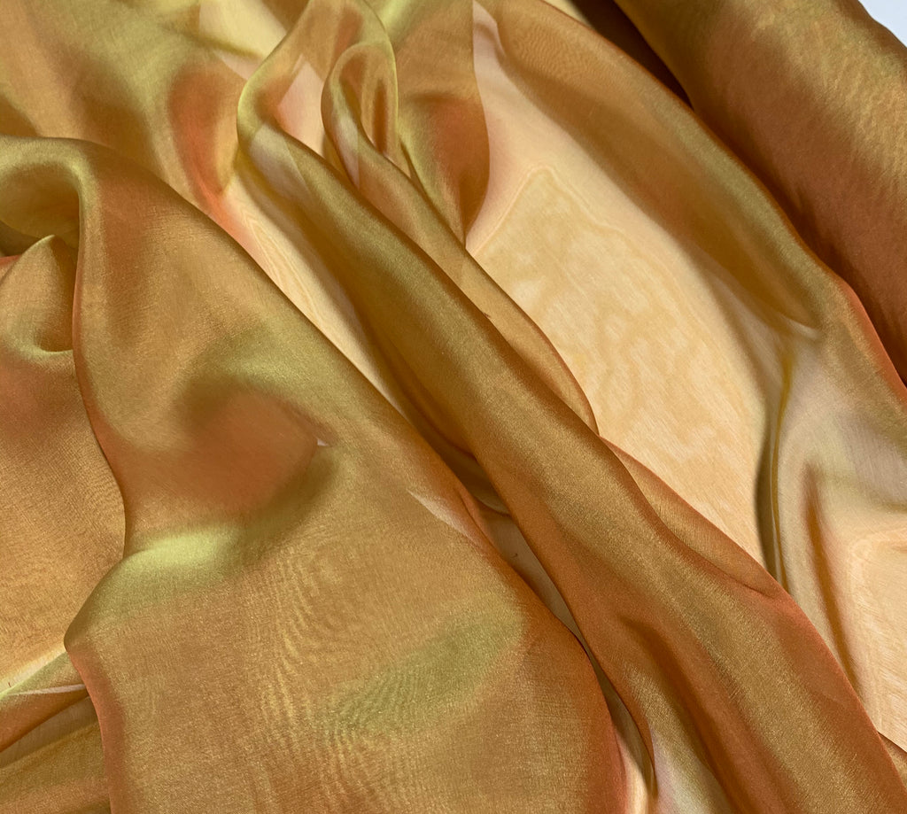 Reddish Gold - Iridescent Silk Chiffon