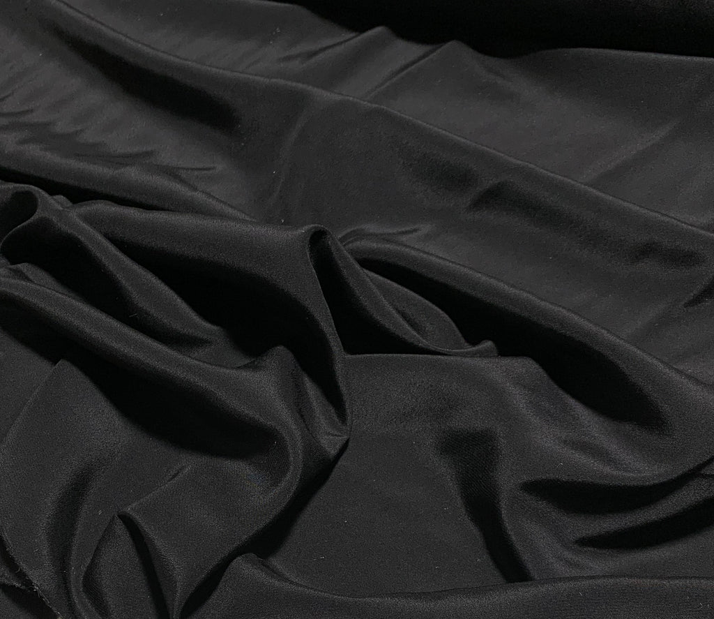 Black - 16mm Silk Crepe de Chine Fabric