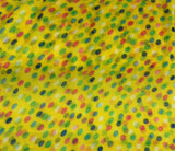 Yellow with Multi Polka Dots - Polyester Gauze Voile