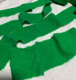 Hand Dyed Bright Kelly Green 100% Silk Noil Ribbon ( 4 Widths to choose from)