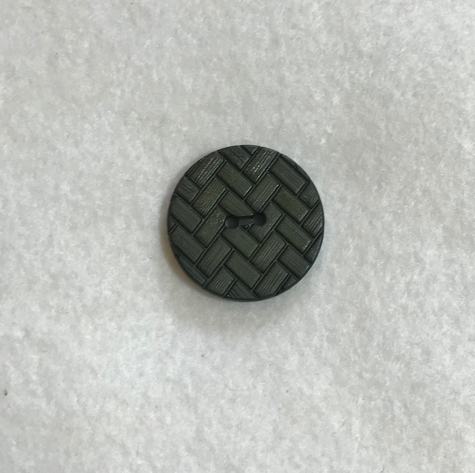 Forest Green Chevron Herringbone Plastic Button - Dill Buttons Brand (3 Sizes to Choose From)
