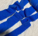 Hand Dyed Sapphire Blue 100% Silk Noil Ribbon ( 4 Widths to choose from)