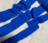 Hand Dyed Sapphire Blue 100% Silk Noil Ribbon ( 4 Widths to choose from)