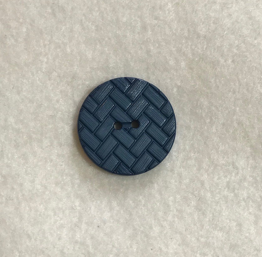 Blue Chevron Herringbone Plastic Button - Dill Buttons Brand (3 Sizes to Choose From)