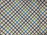 Blue Green & Brown Plaid - Rayon/Linen Fabric