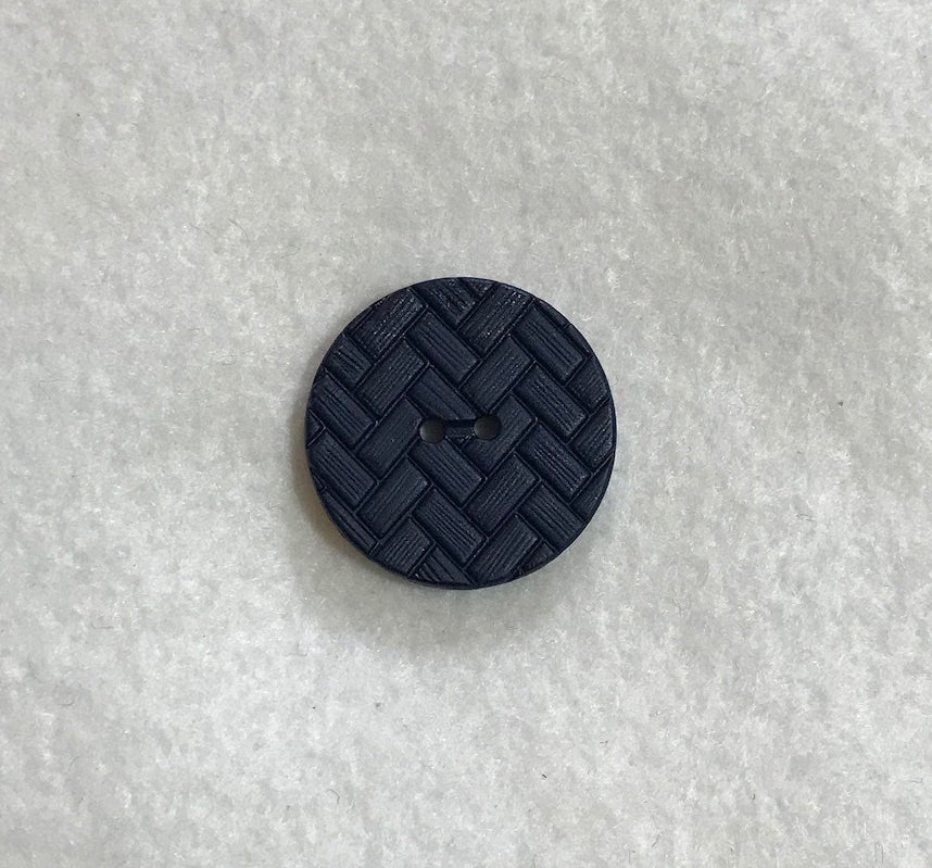 Navy Blue Chevron Herringbone Plastic Button - Dill Buttons Brand (3 Sizes to Choose From)