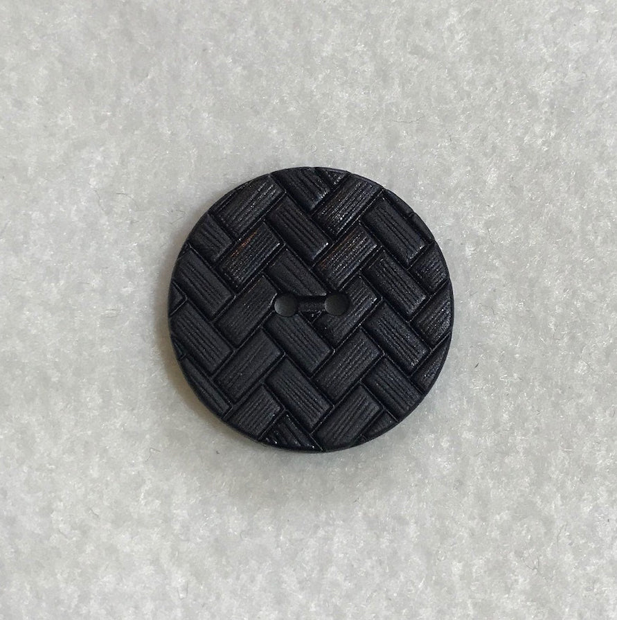 Black Chevron Herringbone Plastic Button - Dill Buttons Brand (3 Sizes to Choose From)