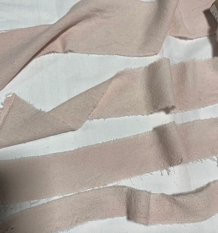 Hand Dyed Blush Pink 100% Silk Noil Ribbon ( 4 Widths to choose from)