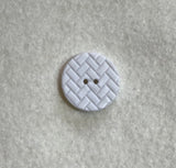 White Chevron Herringbone Plastic Button - Dill Buttons Brand (3 Sizes to Choose From)