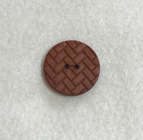 Brown Chevron Herringbone Plastic Button - Dill Buttons Brand (3 Sizes to Choose From)
