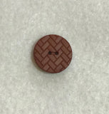 Brown Chevron Herringbone Plastic Button - Dill Buttons Brand (3 Sizes to Choose From)