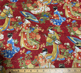 Red Floral Japan - Kyoto Garden - Northcott Cotton Fabric