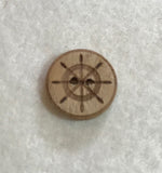Nautical Ship Wheel Wood Button - Dill Buttons Brand (3 Sizes to Choose From)
