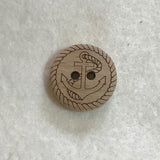Nautical Ship Anchor Wood Button - Dill Buttons Brand (3 Sizes to Choose From)