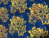 Blue & Yellow Floral - Baralla - Banyan Batiks Cotton Fabric