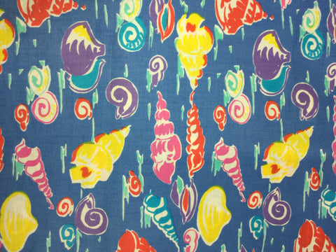 Seashells on Blue - Robert Kaufman - Cotton Fabric