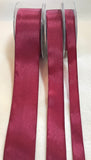 Burgundy Red Wired Taffeta Ribbon - Made in France (3 Widths to choose from)