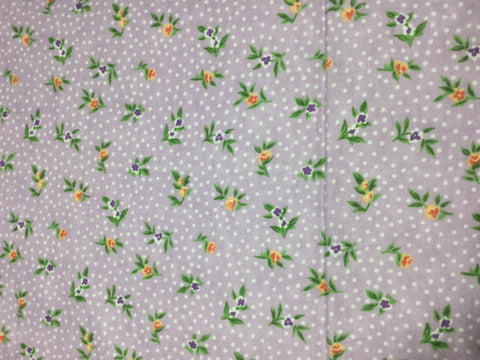 Purple with Flower Buds Floral - Cotton Flannel Fabric