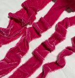 Hand Dyed Pomegranate Pink Silk Velvet Ribbon ( 4 Widths to choose from)