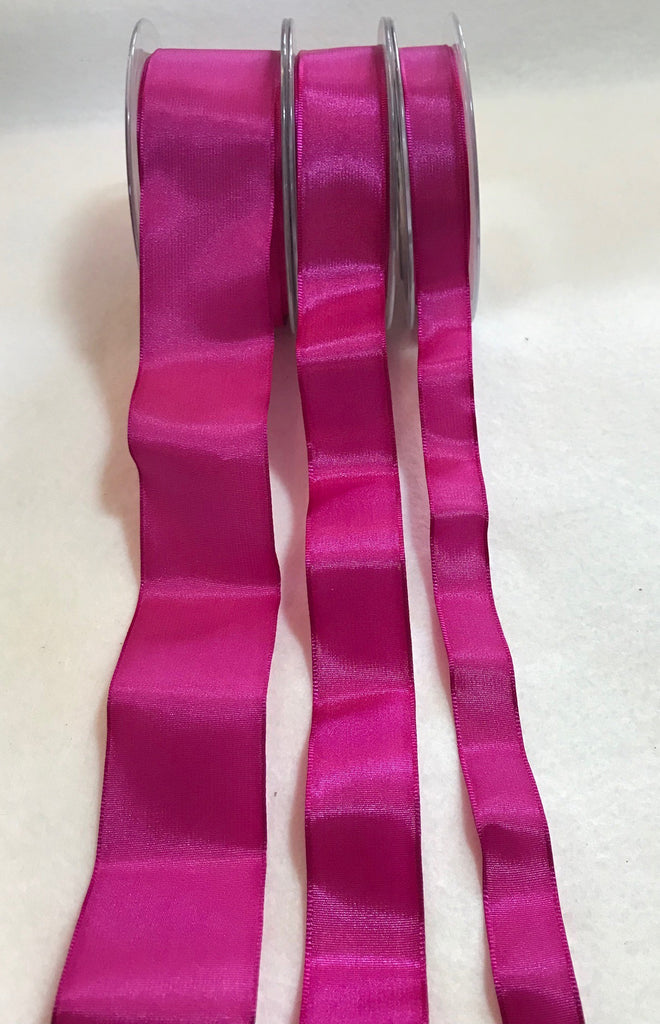 Magenta Pink Wired Taffeta Ribbon - Made in France (3 Widths to choose from)