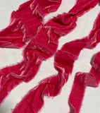 Hand Dyed Hot Pink Silk Velvet Ribbon ( 4 Widths to choose from)