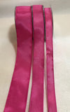 Fuchsia Pink Wired Taffeta Ribbon - Made in France (3 Widths to choose from)