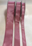 Dusty Rose Wired Taffeta Ribbon - Made in France (3 Widths to choose from)