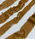 Hand Dyed Golden Brown Silk Velvet Ribbon ( 4 Widths to choose from)