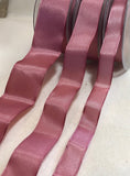 Dusty Rose Wired Taffeta Ribbon - Made in France (3 Widths to choose from)