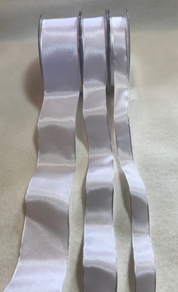 White Wired Taffeta Ribbon - Made in France (3 Widths to choose from)