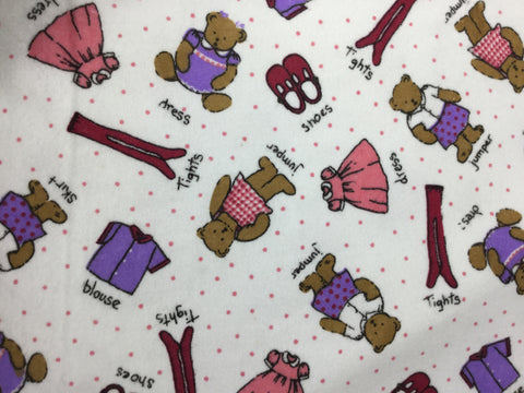 Teddy Bear Dress Up - Cotton Flannel Fabric