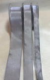 Silver Gray Wired Taffeta Ribbon - Made in France (3 Widths to choose from)