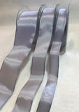Silver Gray Wired Taffeta Ribbon - Made in France (3 Widths to choose from)