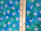 Daisies on Blue Green - Classic Cottons - Cotton Fabric
