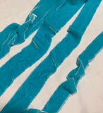 Hand Dyed Aqua Silk Velvet Ribbon ( 4 Widths to choose from)