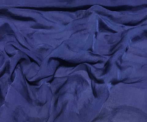 Dark Denim Blue - Hand Dyed Soft Silk Organza
