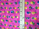 Printed Garden Pink with Flowers - Hoffman - Cotton Fabric