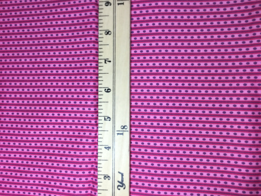 Pink Dot Stripe - Cotton Fabric
