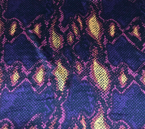 Rainbow Snakeskin - Silk Charmeuse Fabric