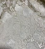 Ivory Roses Floral - Schiffli Lace Fabric