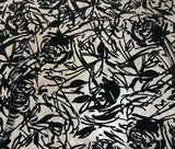 Black Roses - Burnout Silk Velvet Fabric