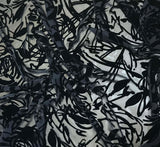 Black Roses - Burnout Silk Velvet Fabric