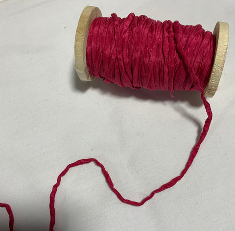 Hand Dyed Cherry Red 100% Pure Silk Cord
