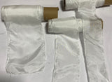 White 100% Silk Habotai Ribbon ( 4 Widths to choose from)
