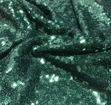 Hunter Green - Sequin Spangle Sewn on Mesh Fabric