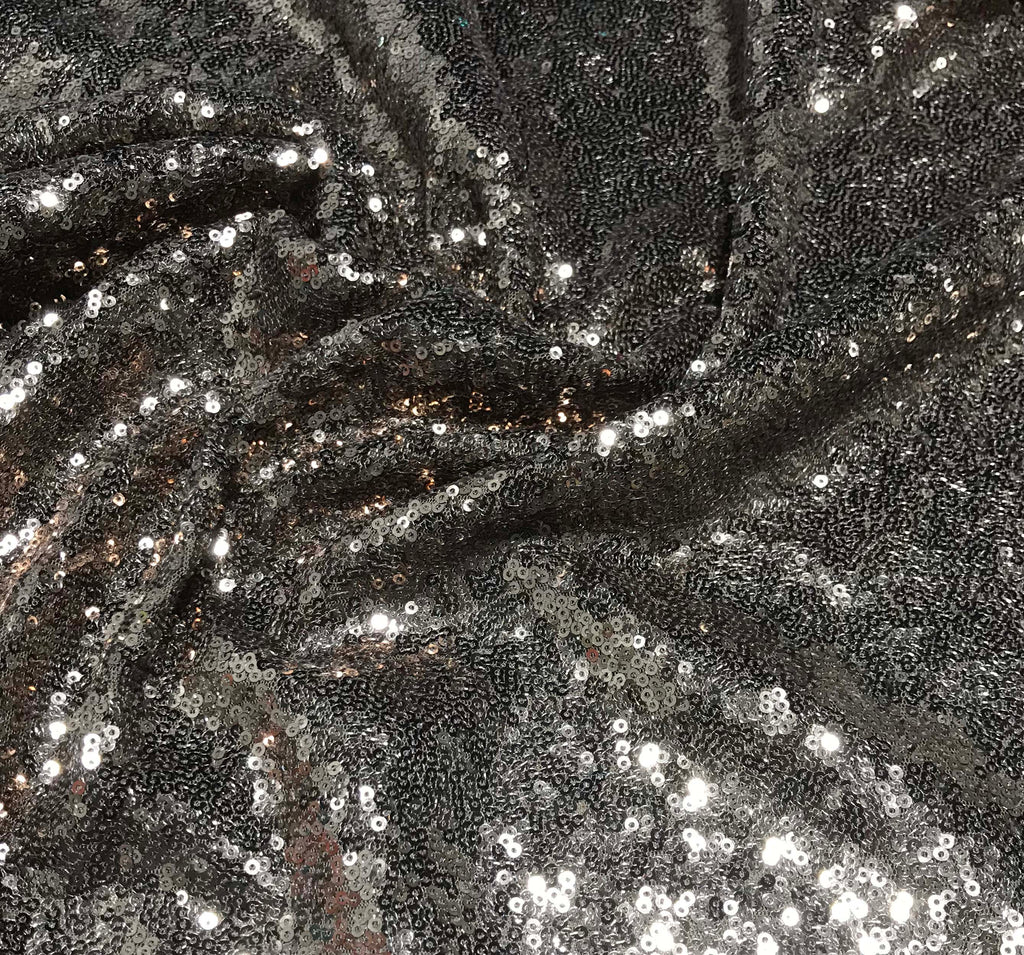 Bronze - Sequin Spangle Sewn on Mesh Fabric