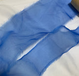 Cornflower Blue Hand Dyed 100% Silk Sheer Organza Ribbon ( 4 Widths to choose from)